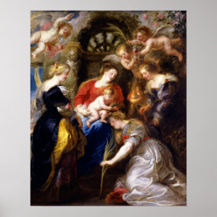 Poster Rubens - Crowning Of Saint Catherine