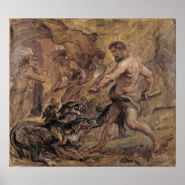 Poster Rubens - Hercules Et Cerberus, 1636 (Devant)
