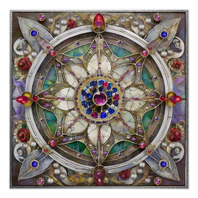 Poster Ruby, Amethyst, Sapphire et Pearl Mandala (Devant)