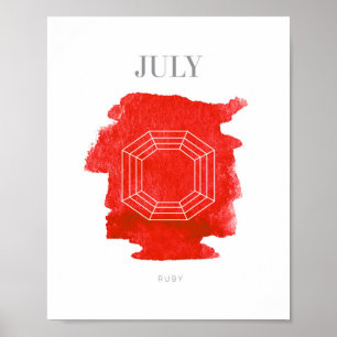 Poster Ruby Birthstone juillet