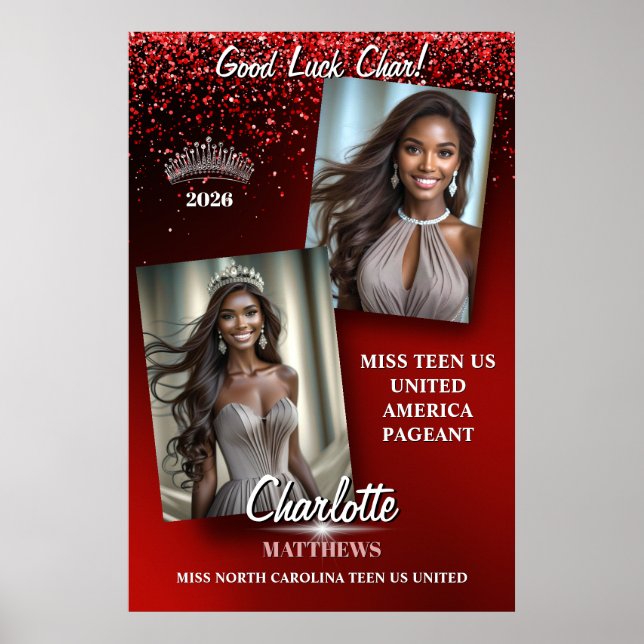 Poster Ruby Glimmer Pageant Titleholder Door Banner (Devant)