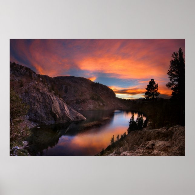 Poster Ruby Lake Sunset - John Muir Trail - Sierra Nevada (Devant)