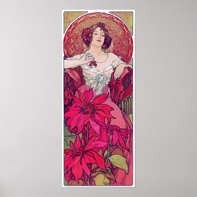 Poster Ruby (Quatre Bijoux), Alphonse Mucha (Devant)