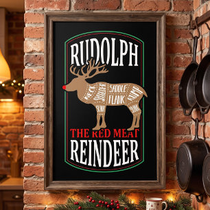 Poster Rudolph Red Meat Reindeer   Drôle de Cave d'Homme 
