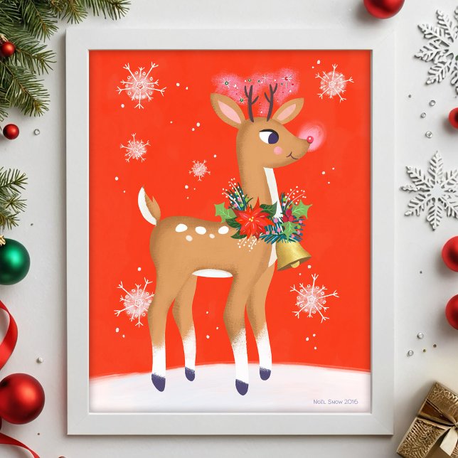 Poster Rudolph Reindeer à nez rouge Imprimer (Créateur téléchargé)