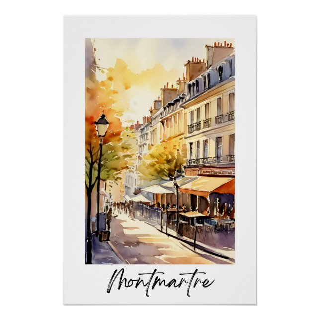 Poster Rue à Montmartre quartier de Paris (Devant)