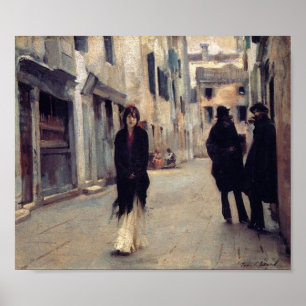 Poster Rue à Venise (Elegant Woman) (Chanteur Sargent)