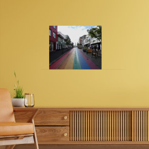Poster Rue arc-en-ciel à Reykjavík Islande