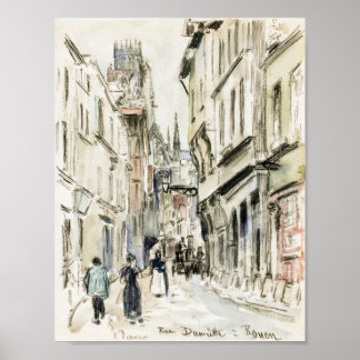 Poster Rue Damiette, Rouen (vers 1884) par Camille Pissar