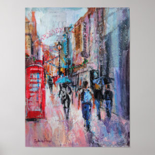 Poster Rue de Carnaby de jour pluvieux