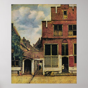 Poster Rue de Johannes Vermeer à Delft (vers 1660)