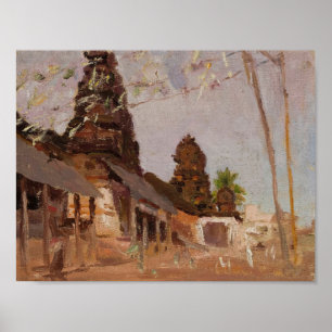 Poster Rue de la ville - étude. Du voyage en Inde