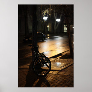 Poster Rue de la ville la nuit