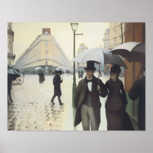 Poster Rue de Paris, temps de pluie par Caillebotte