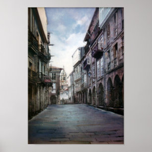 Poster Rue du Billard (Santiago de Compostela)