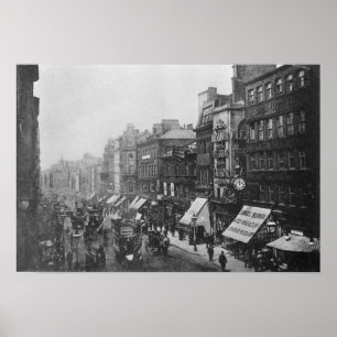 Poster Rue du marché, Manchester, c.1910