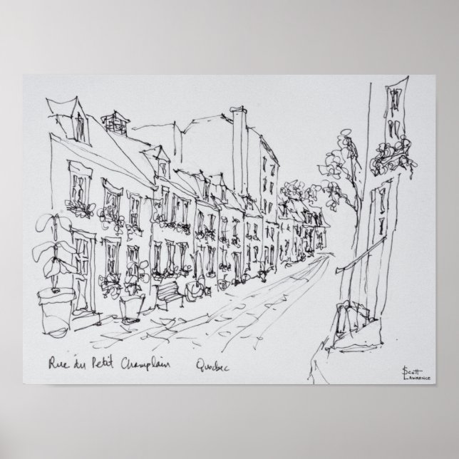 Poster Rue du Petit Champlain, Québec, Canada (Devant)