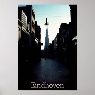 Poster Rue Eindhoven & Catharinakerk, Pays-Bas
