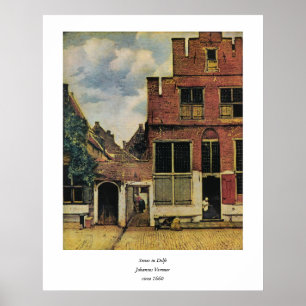 Poster Rue Johannes Vermeer à Delft (vers 1660)