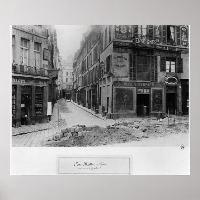 Poster Rue Maitre Albert Paris, 1858-78 (Devant)
