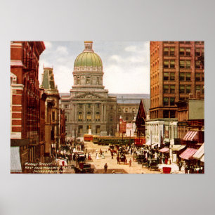 Poster Rue occidentale du marché d'Indianapolis Indiana