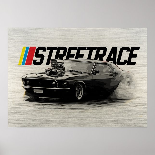 Poster Rue Race Museau voiture surchargeur Turbo Burnout (Devant)
