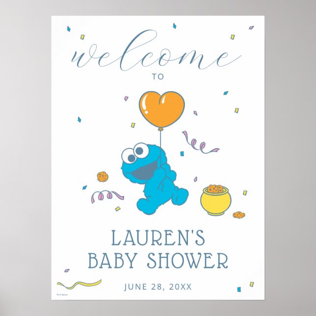 Poster Rue Sésame | Accueil du Baby shower Monster Cookie (Devant)