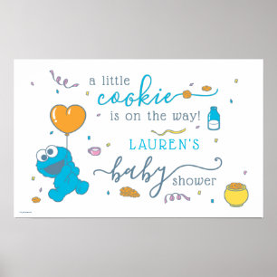 Poster Rue Sésame   Baby Shower Cookie Monster