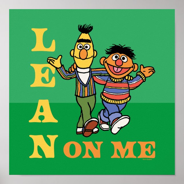 Poster Rue Sésame | Bert & Ernie Lean sur moi (Devant)