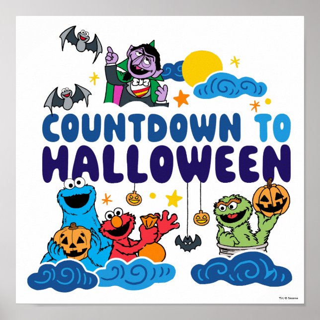 Poster Rue Sésame | Compte à rebours pour Halloween (Devant)