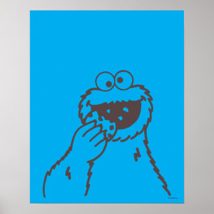 Poster Rue Sésame Cookies Monster Bright