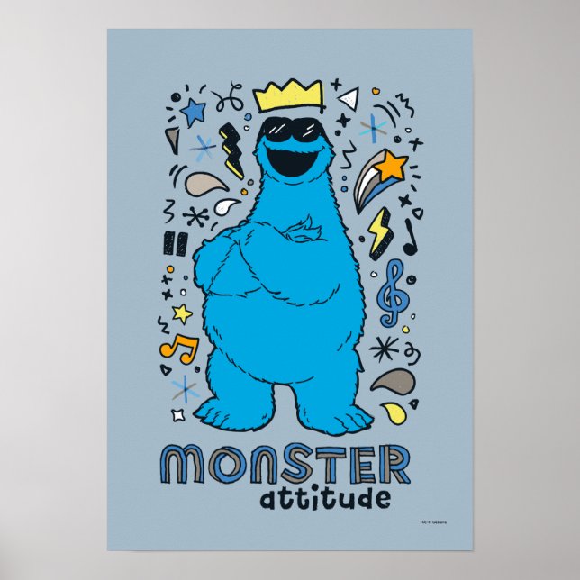 Poster Rue Sésame | Cookies Monster - Monster Attitude (Devant)