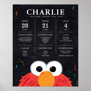 Poster Rue Sésame - Elmo 1er anniversaire Jalon