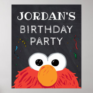 Poster Rue Sésame   Elmo Birthday Chalkboard