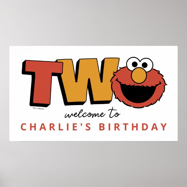 Poster Rue Sésame | Elmo - Deuxième anniversaire (Devant)