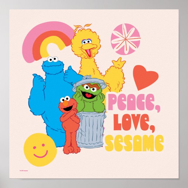 Poster Rue Sésame | Paix, Amour, Sésame (Devant)