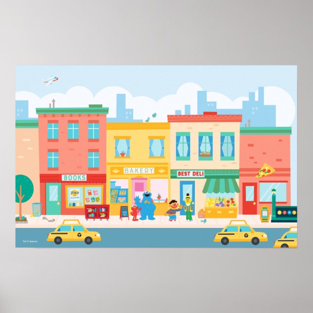 Poster Rue Sésame | Scène de rue Sésame (Devant)