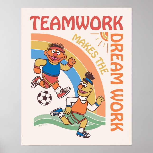 Poster Rue Sésame | Travail d'équipe Ernie & Bert (Devant)