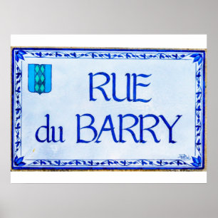 Poster Rue vintage du Barry