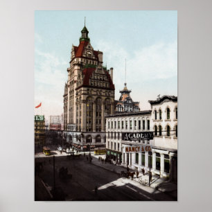 Poster Rue Wisconsin À Milwaukee - 1900 Photochrom