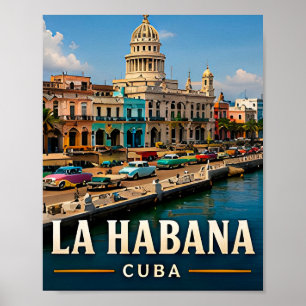Poster Rues coloniales de La Havane et âme caribéenne