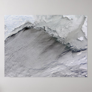 Poster Rues de glace de mer et de nuage en mer de Béring