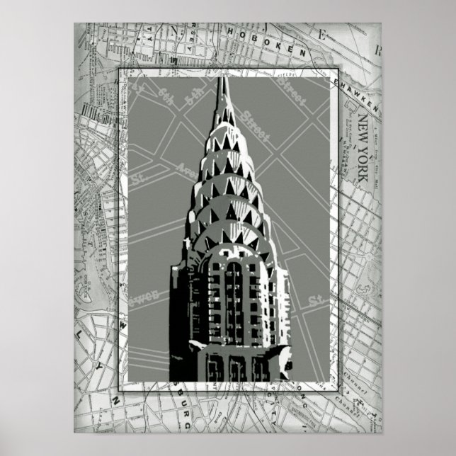 Poster Rues de New York avec Empire State Building (Devant)