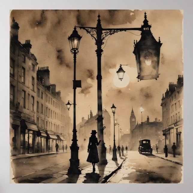 Poster Rues vintages de Londres (Devant)