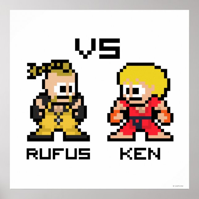 Poster Rufus VS Ken 8 bits (Devant)