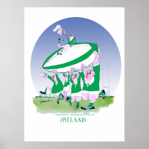 Poster rugby de l'Irlande de 3 acclamations, fernandes