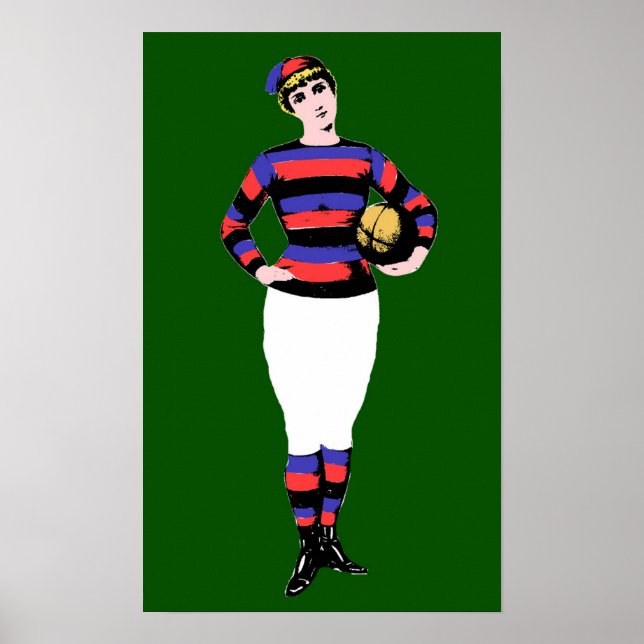 Poster Rugby féminin - Rugby Art Vintage (Devant)