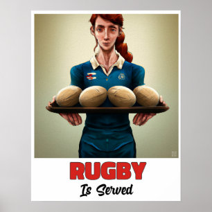 Poster Rugby Is Served - Rugby Painting Print