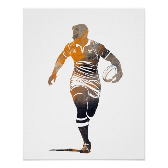 Poster Rugby Jeu Sport Challenge Illustration Silhouette (Devant)