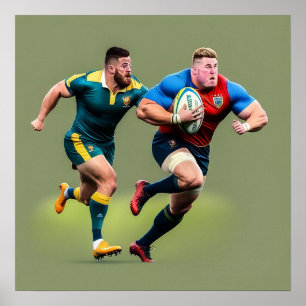 Poster Rugby Players Art Print